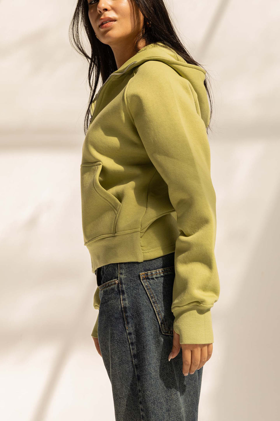 Lime Milton Thumb Hole Hoodie
