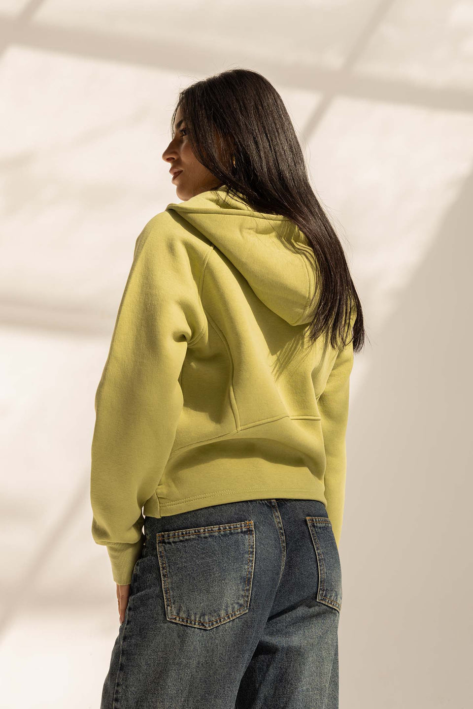 Lime Milton Thumb Hole Hoodie
