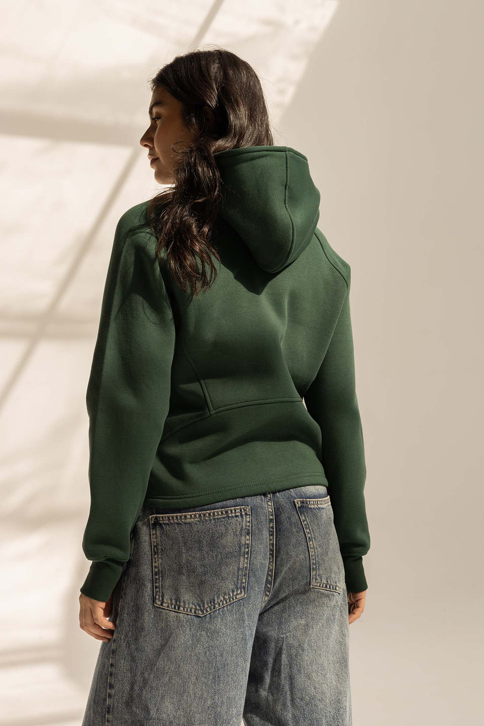 Olive Milton Thumb Hole Hoodie