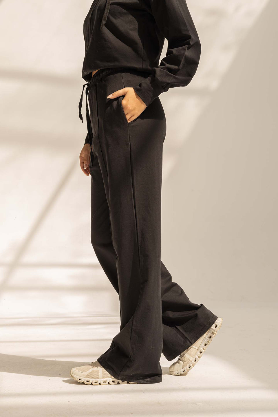 Black Comfy Milton Wide-Leg Pants