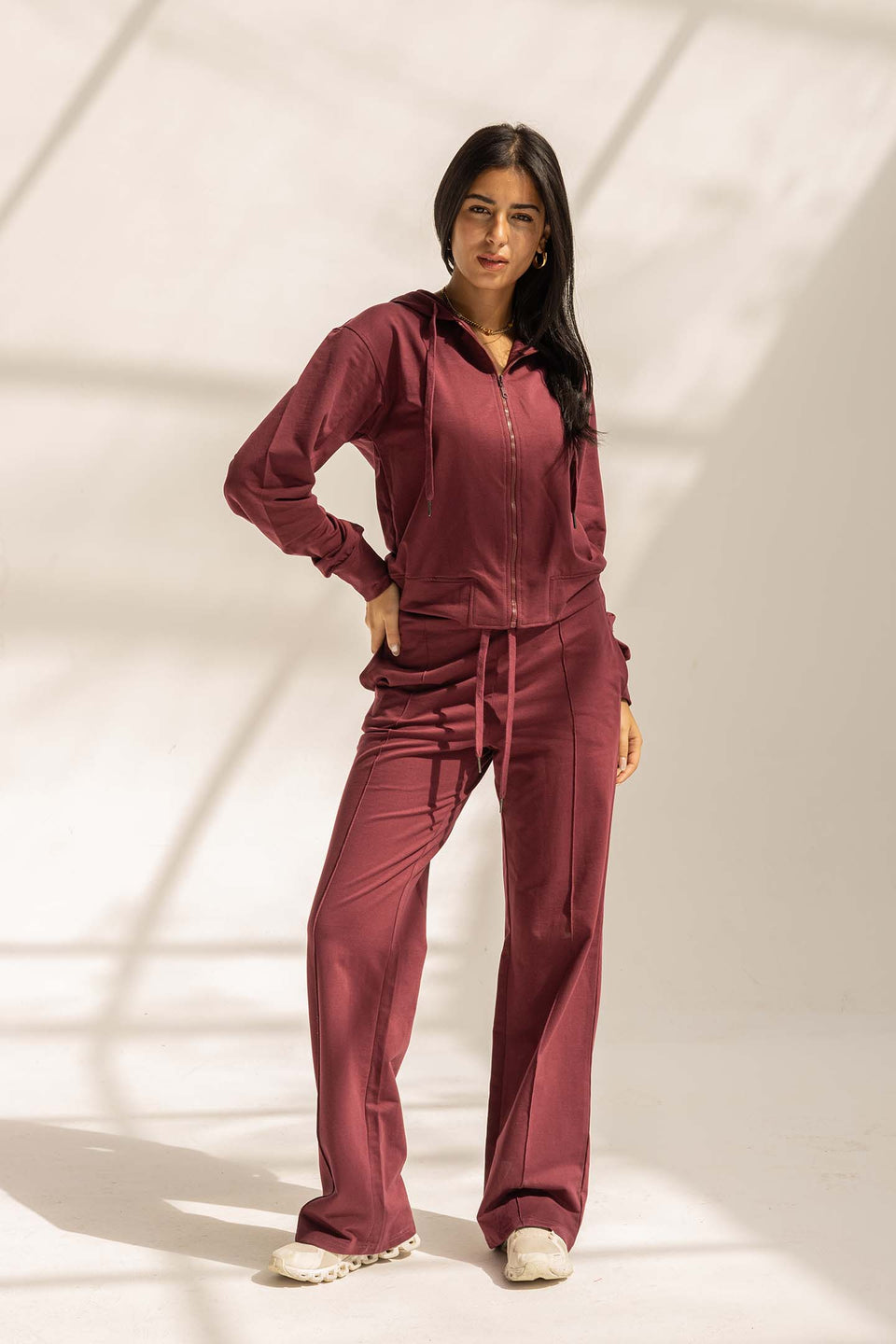 Burgundy Comfy Milton Wide-Leg Pants