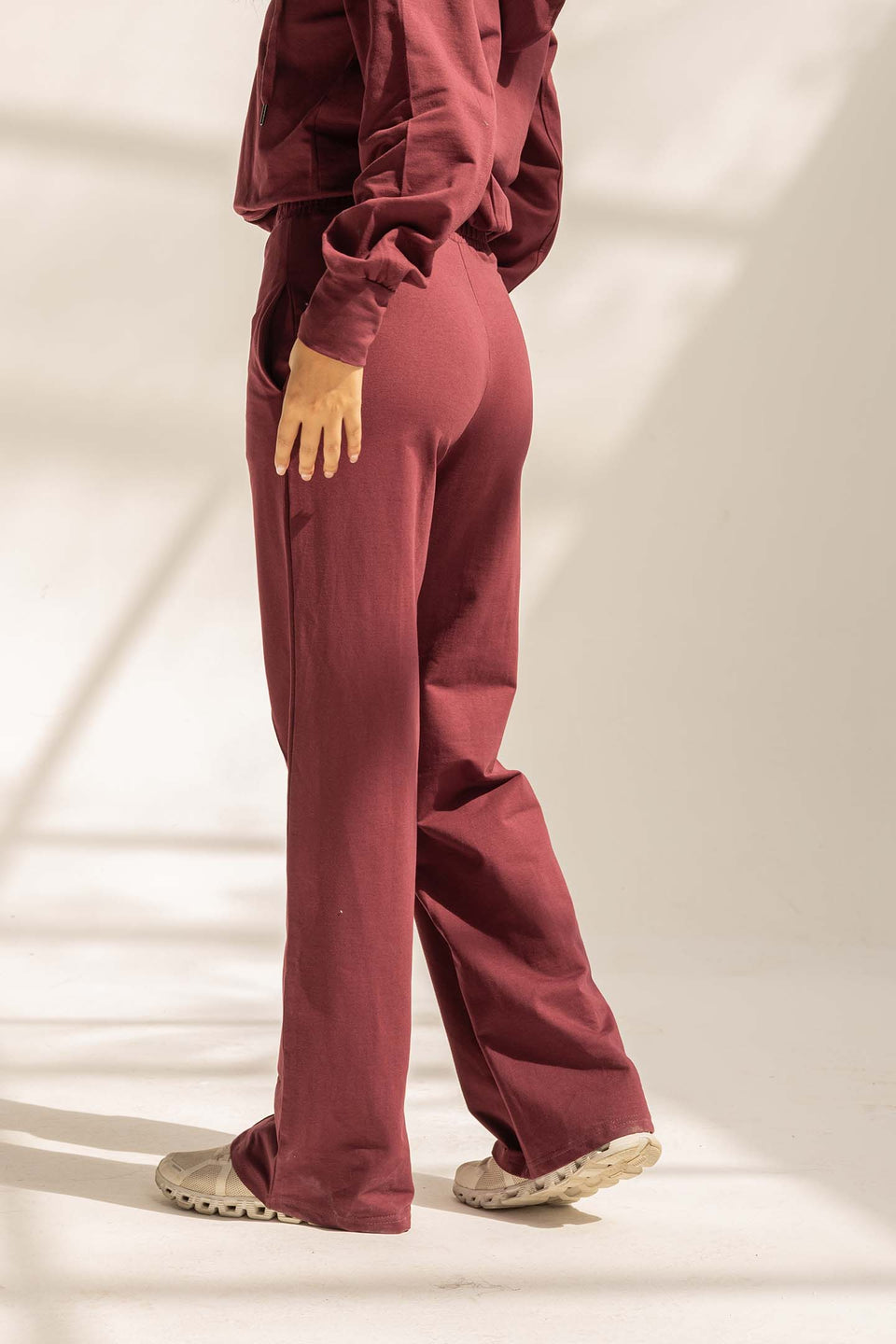 Burgundy Comfy Milton Wide-Leg Pants