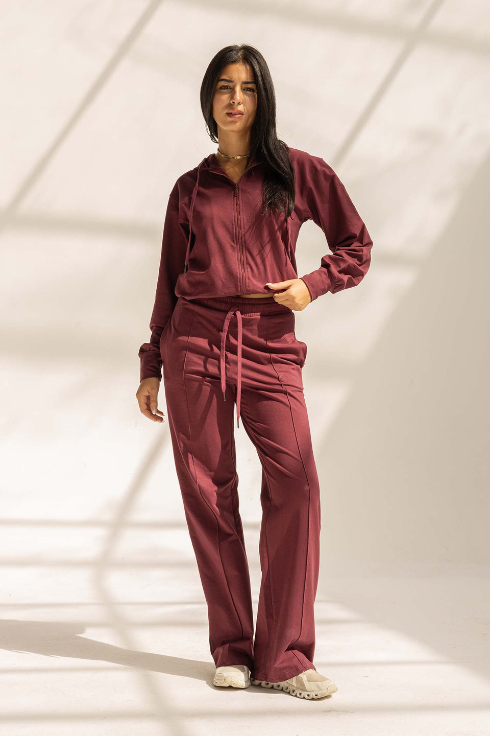 Burgundy Comfy Milton Wide-Leg Pants