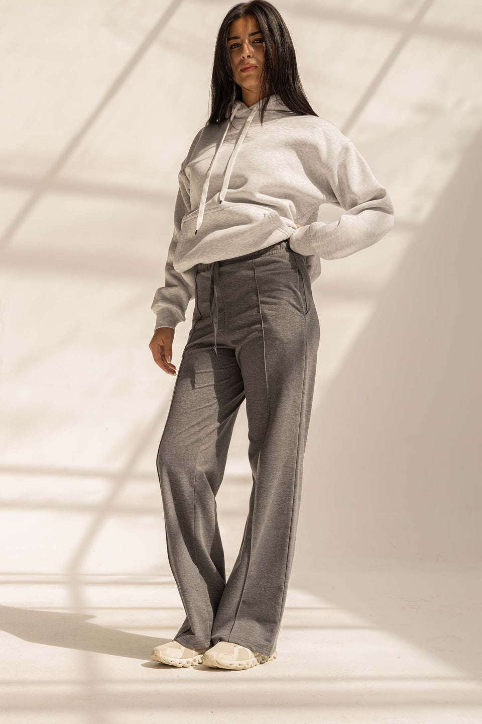 Dark Grey Comfy Milton Wide-Leg Pants