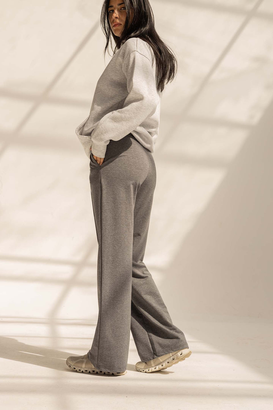Dark Grey Comfy Milton Wide-Leg Pants