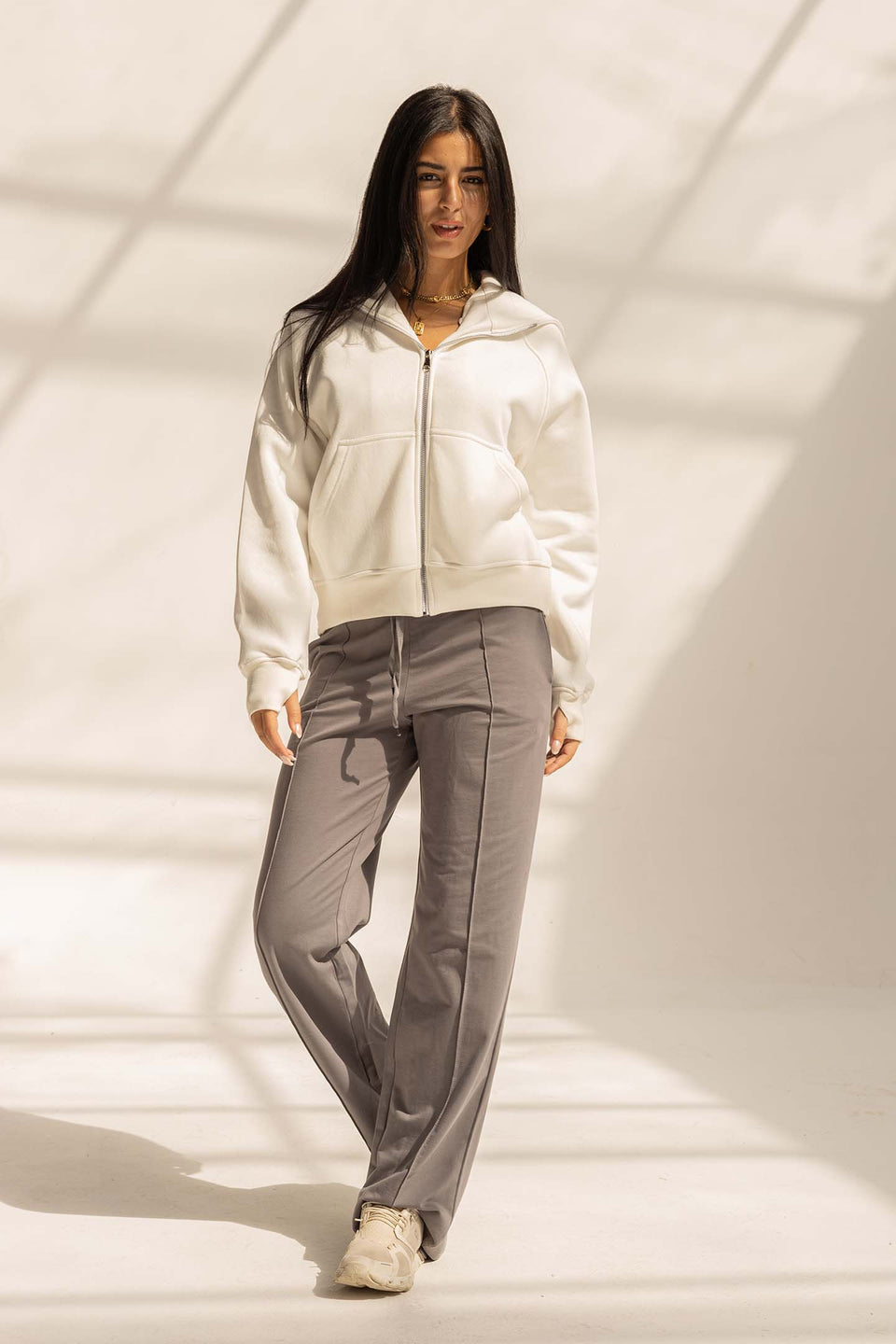 Grey Comfy Milton Wide-Leg Pants