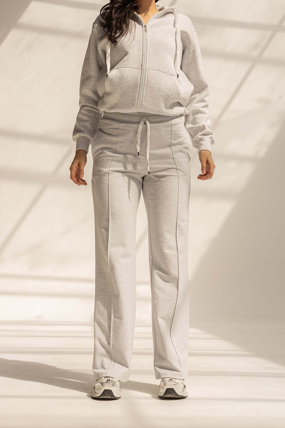 Light Grey Comfy Milton Wide-Leg Pants