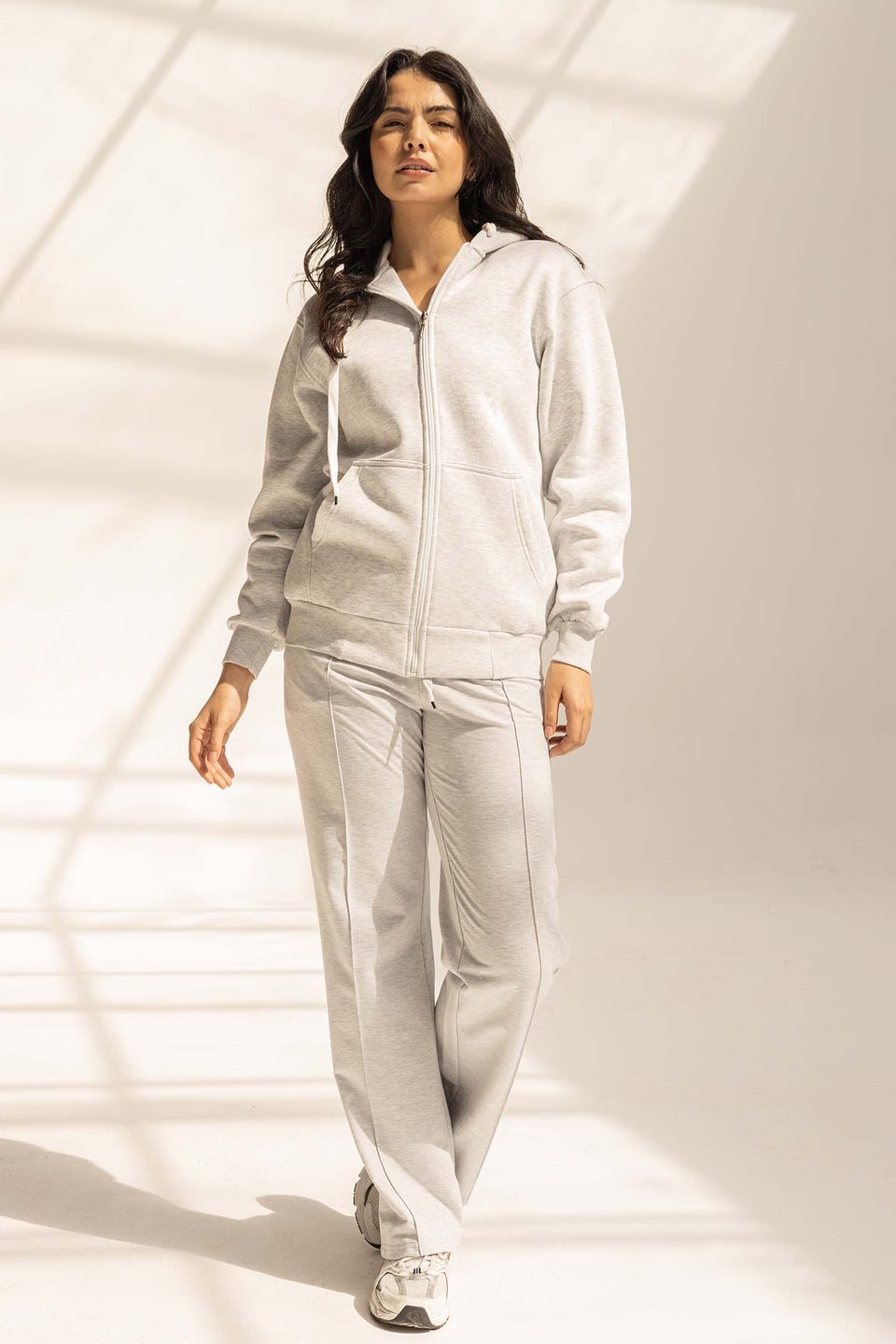 Light Grey Comfy Milton Wide-Leg Pants
