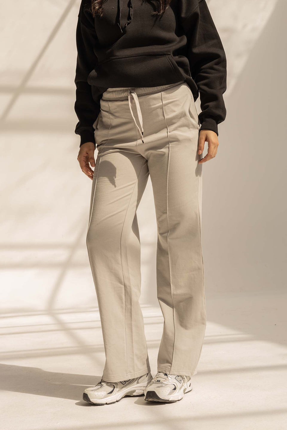 Stone Grey Comfy Milton Wide-Leg Pants