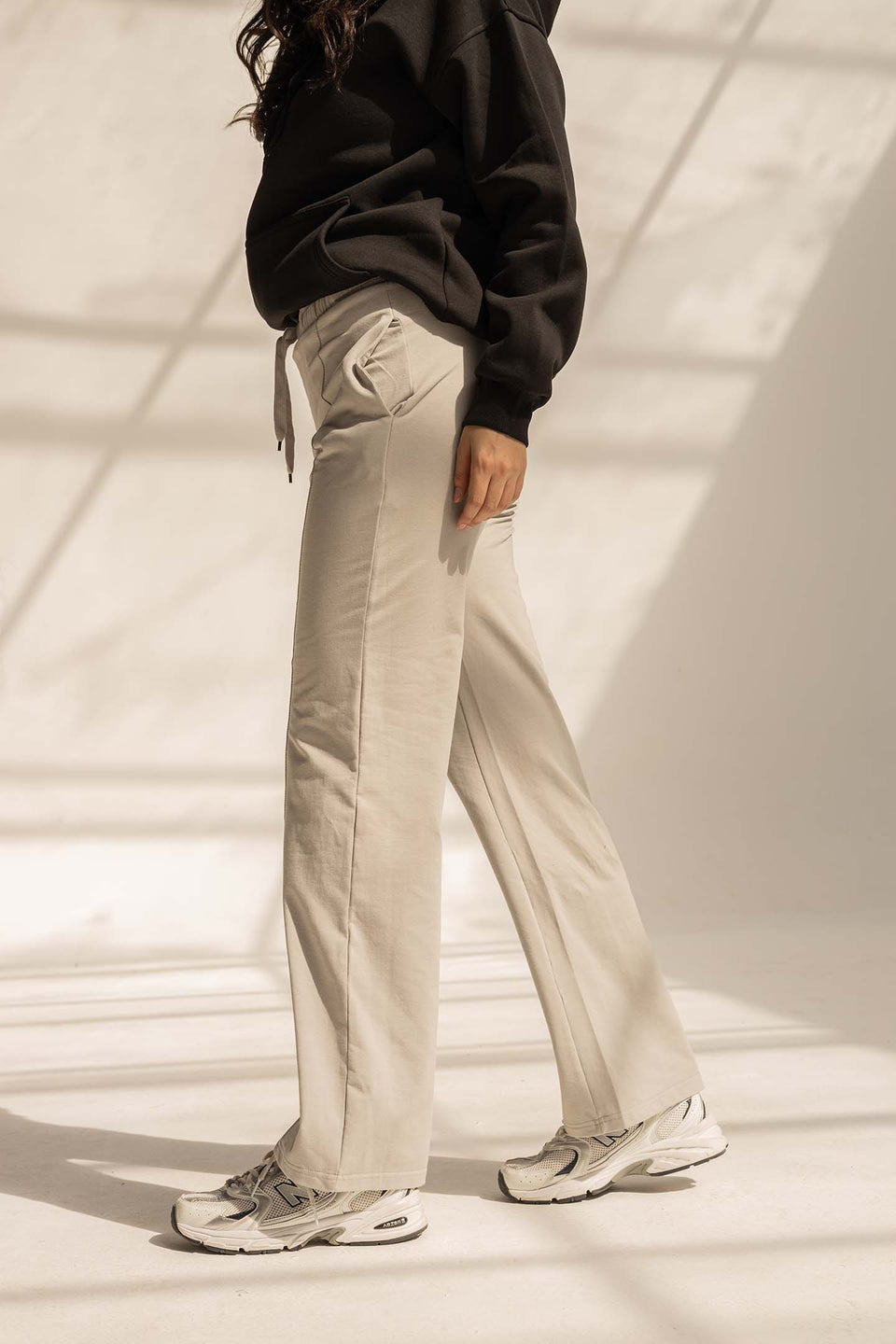 Stone Grey Comfy Milton Wide-Leg Pants