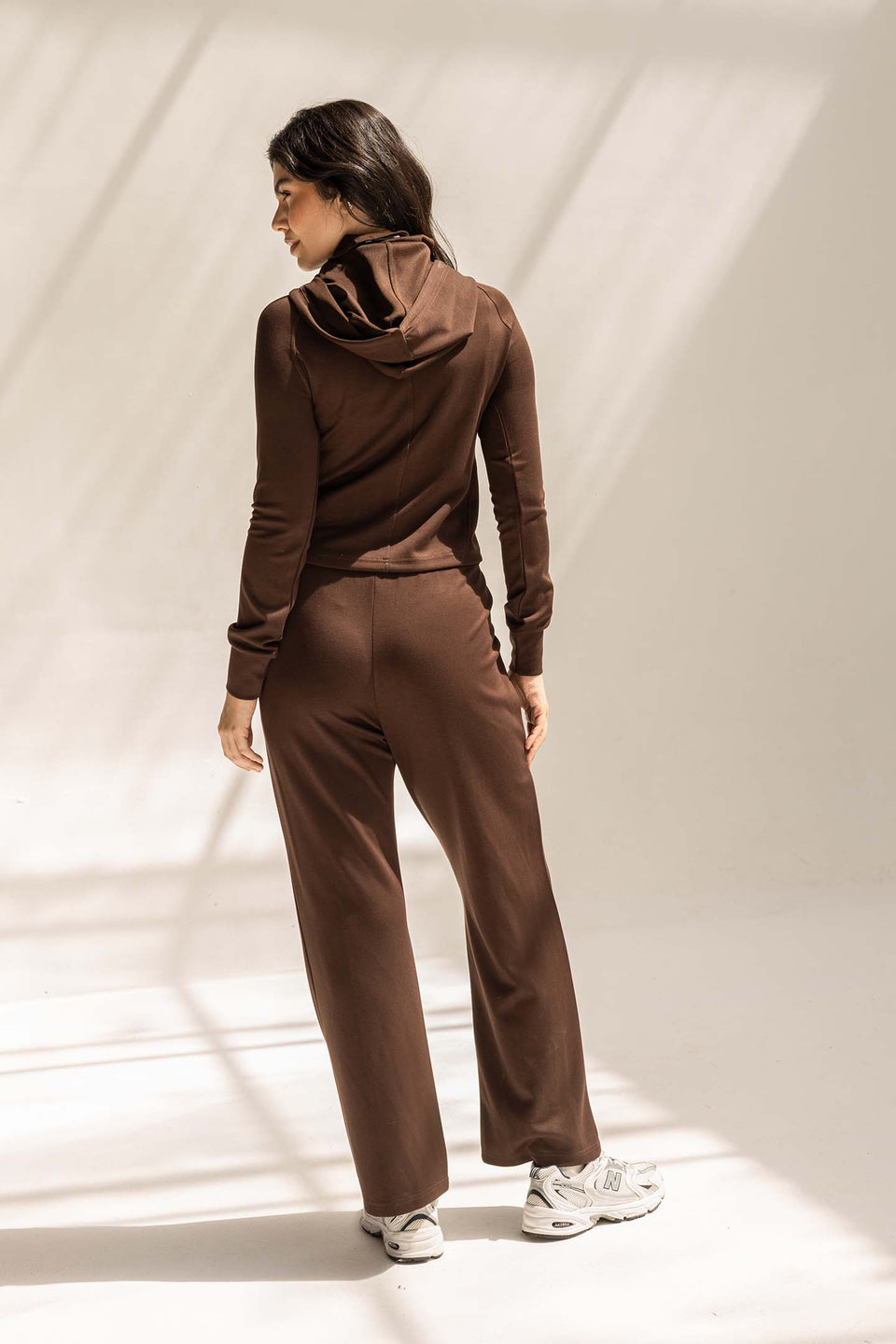 Brown Modal Hoodie Contoured Seamst Set