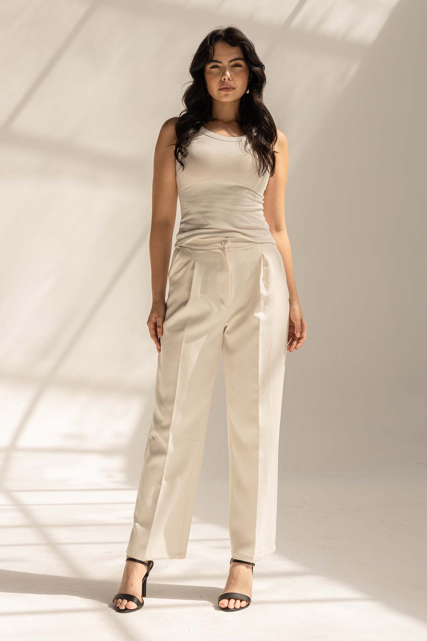 Off White Tailored Wide-Leg Pants