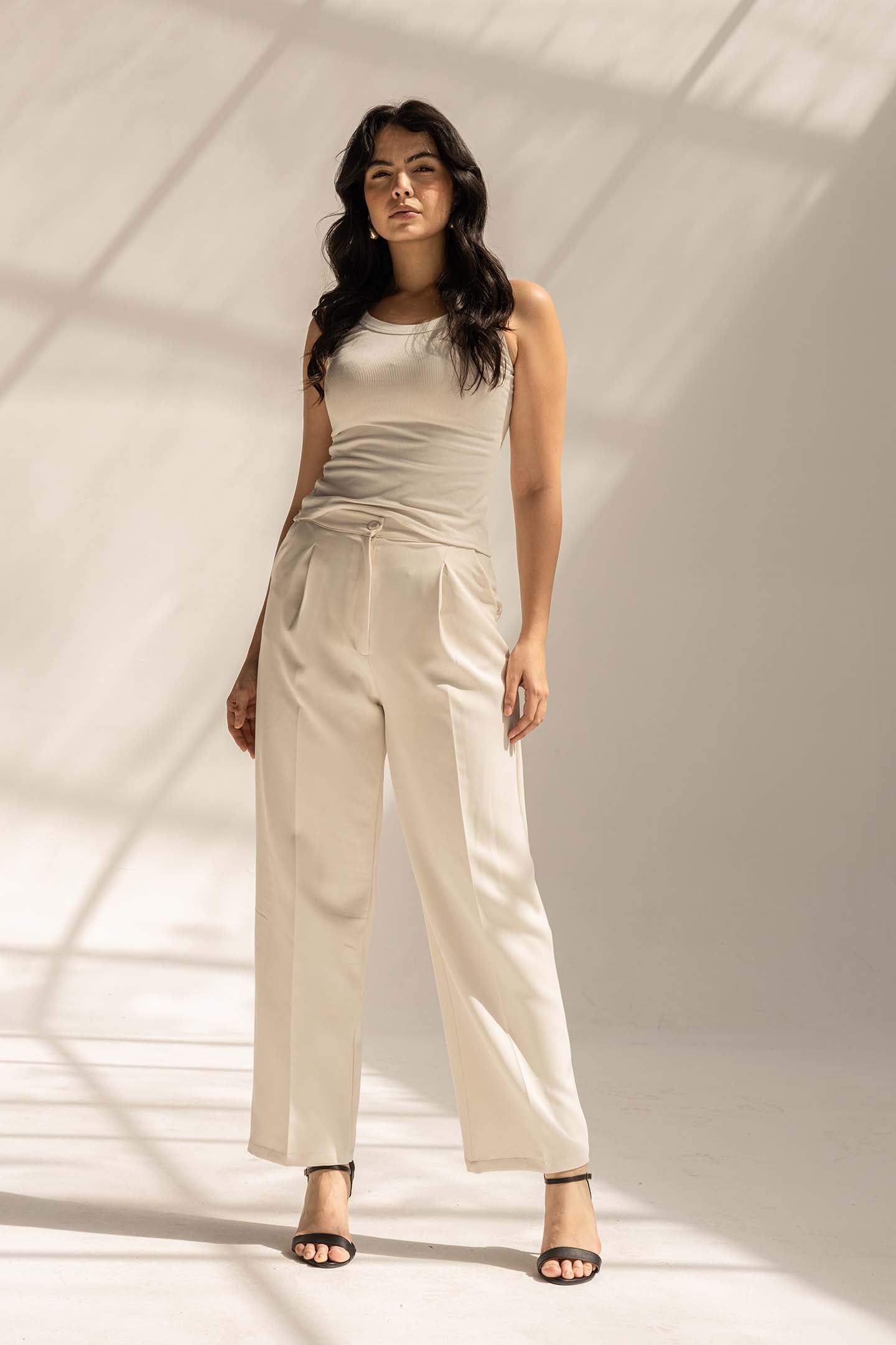 Off White Tailored Wide-Leg Pants