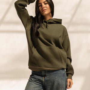 Olive Melton Oversized Hoodie