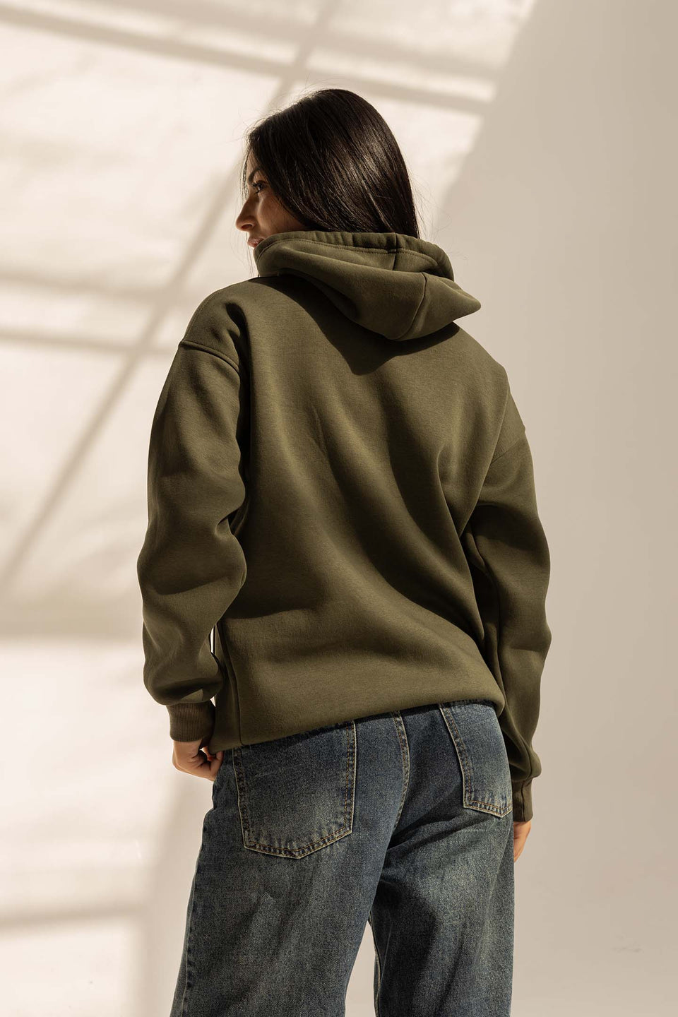 Olive Melton Oversized Hoodie