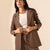 Brown Striped Formal Blazer