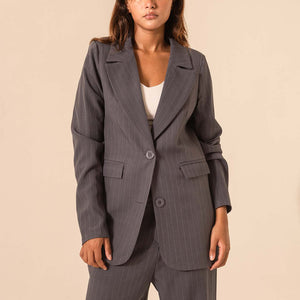 Navy Striped Formal Blazer