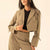 Olive Stiped Cropped Blazer