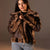 Brown Faux Leather Oversized Fur Jacket
