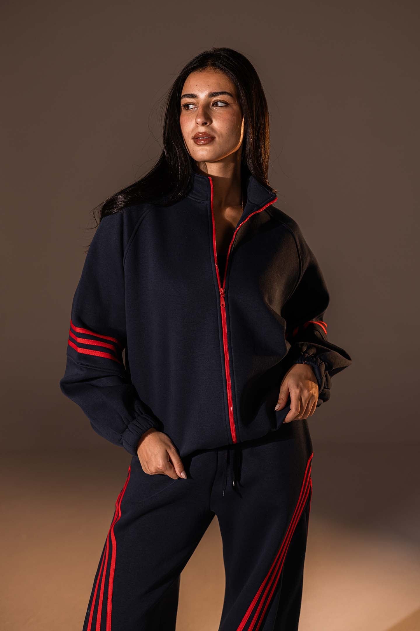 Navy Oversize Two-Piece Track Set