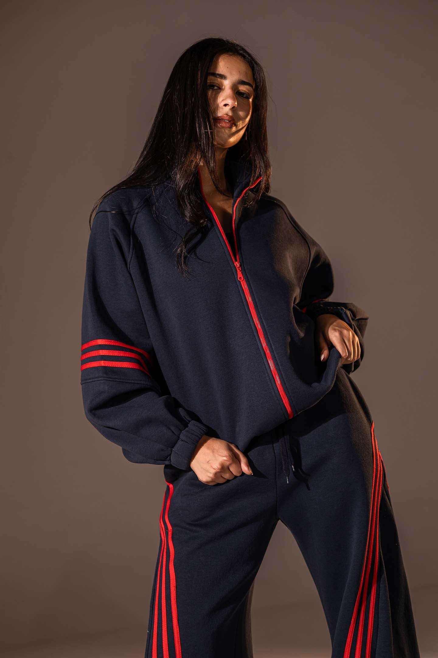 Navy Oversize Two-Piece Track Set
