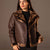Brown  Shearling-Lined Leather Jacket