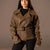 Olive Faux Leather Jacket with Belted Waist