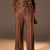 Brown Wide-Leg Textured Pants