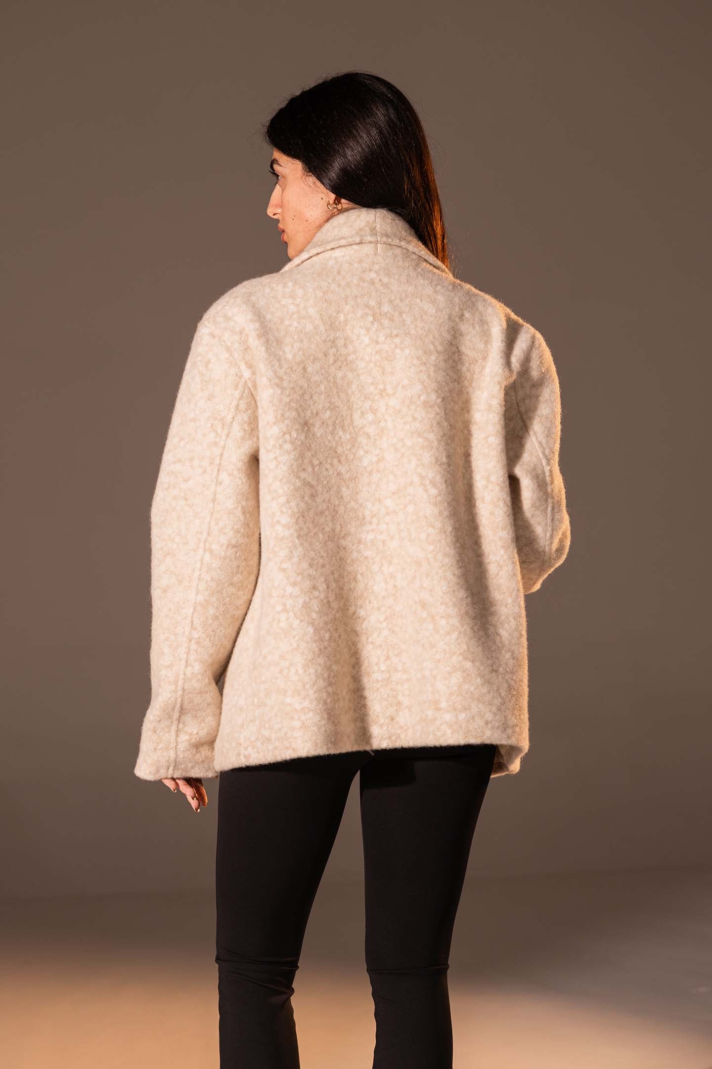 Beige Teddy Wool Coat