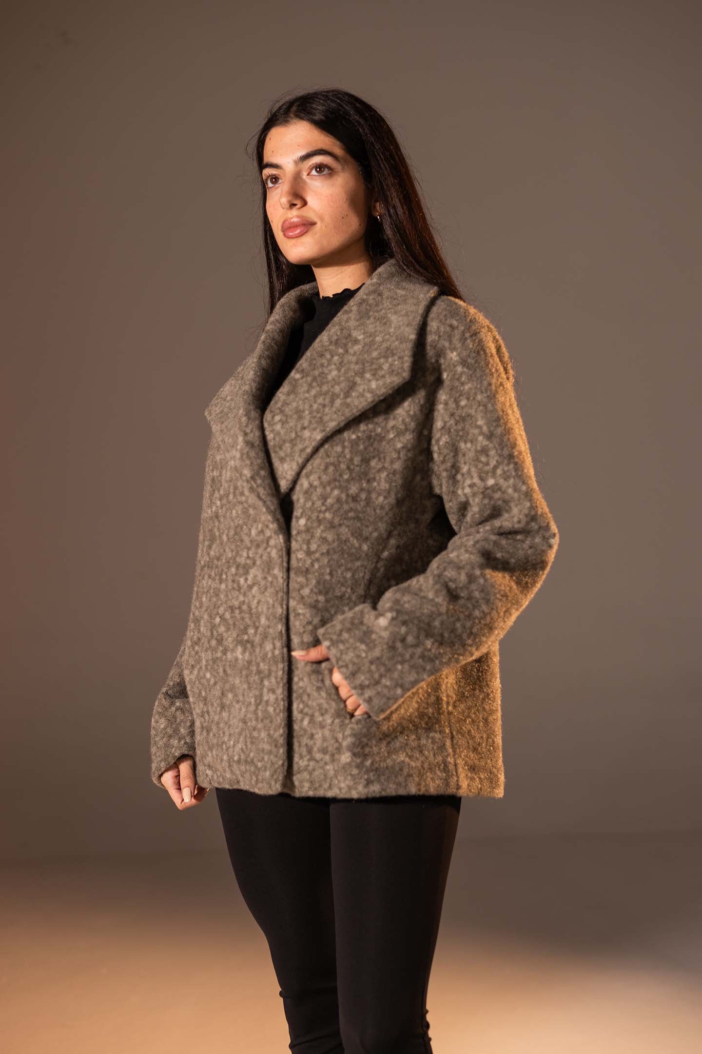 Grey Teddy Wool Coat