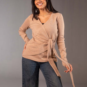 Simon Wrap Knit Wool Sweater