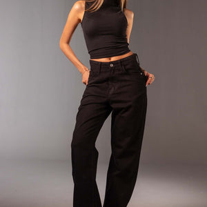 جينز دينم أسود بقَصّة واسعة