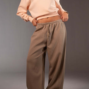 بنطال جوجر واسع بقَصّة مريحة – لون القهوة