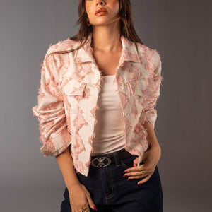 Rose Jacquard Cropped Shirt