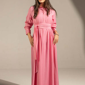 Rose Wrap Waist Maxi Dress