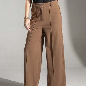 Brown Tailored Elegant Pants