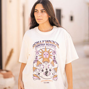 White Oversize Printed T-shirt