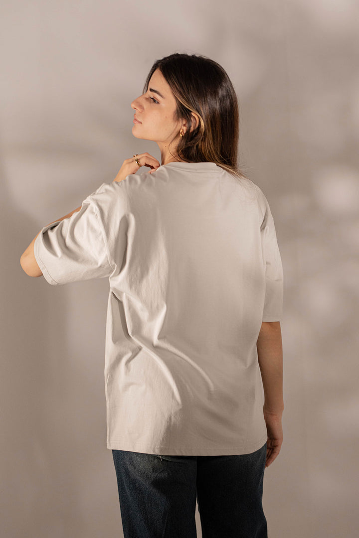 Grey Oversize Printed T-shirt