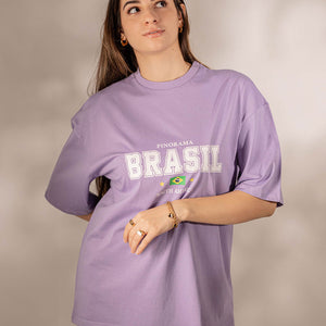 Purple Oversize Printed T-shirt