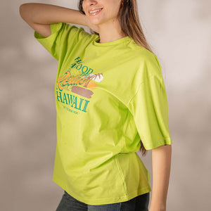 Lime Printed Oversize T-shirt