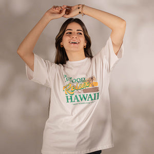 White Printed Oversize T-shirt