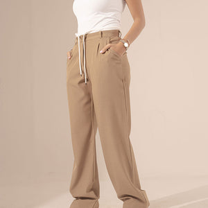 Coffe Wide Leg Tied Pants