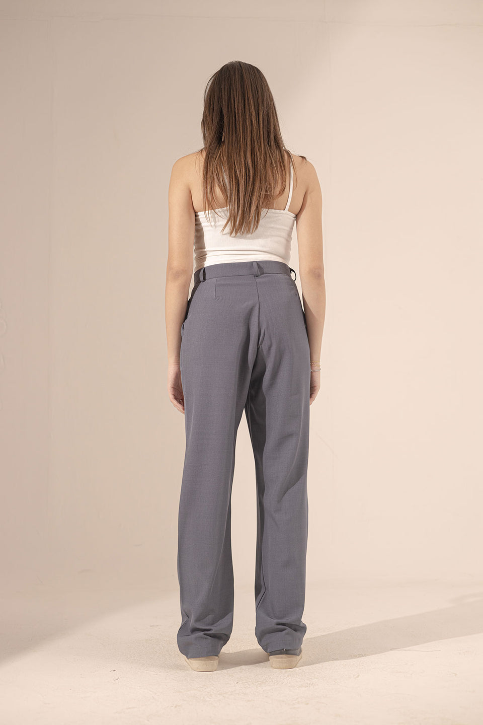 DarkGrey Wide Leg Tied Pants