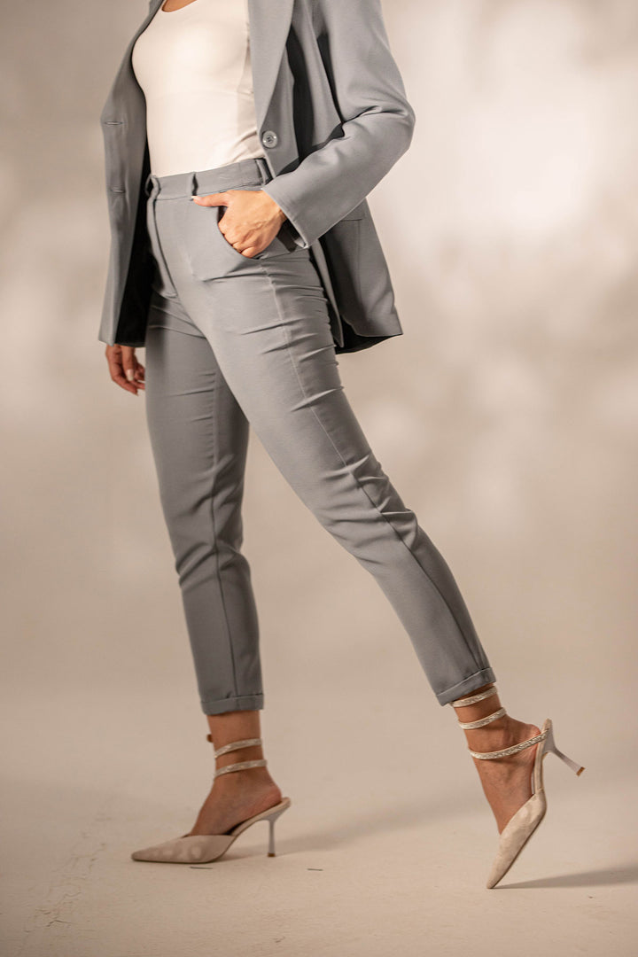 Grey Formal Modern Fit Pants