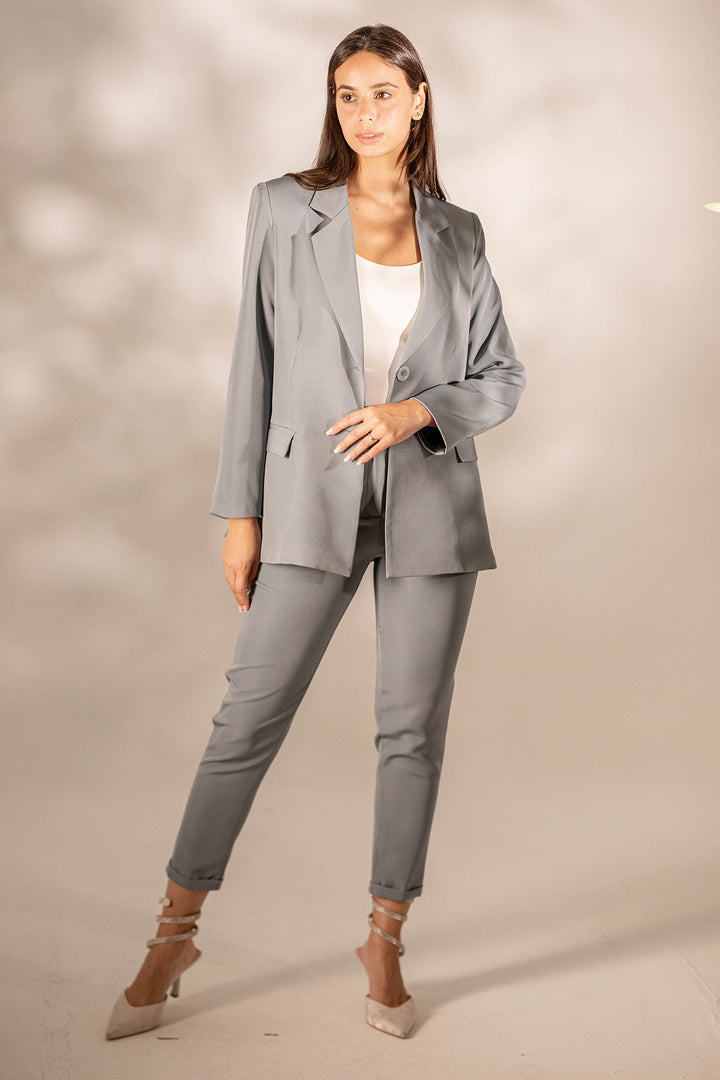 Grey Formal Modern Fit Pants