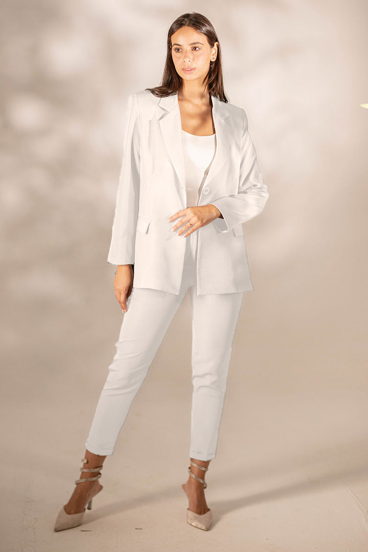 White Formal Modern Fit Pants