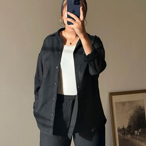 Black Linen Comfort Shirt