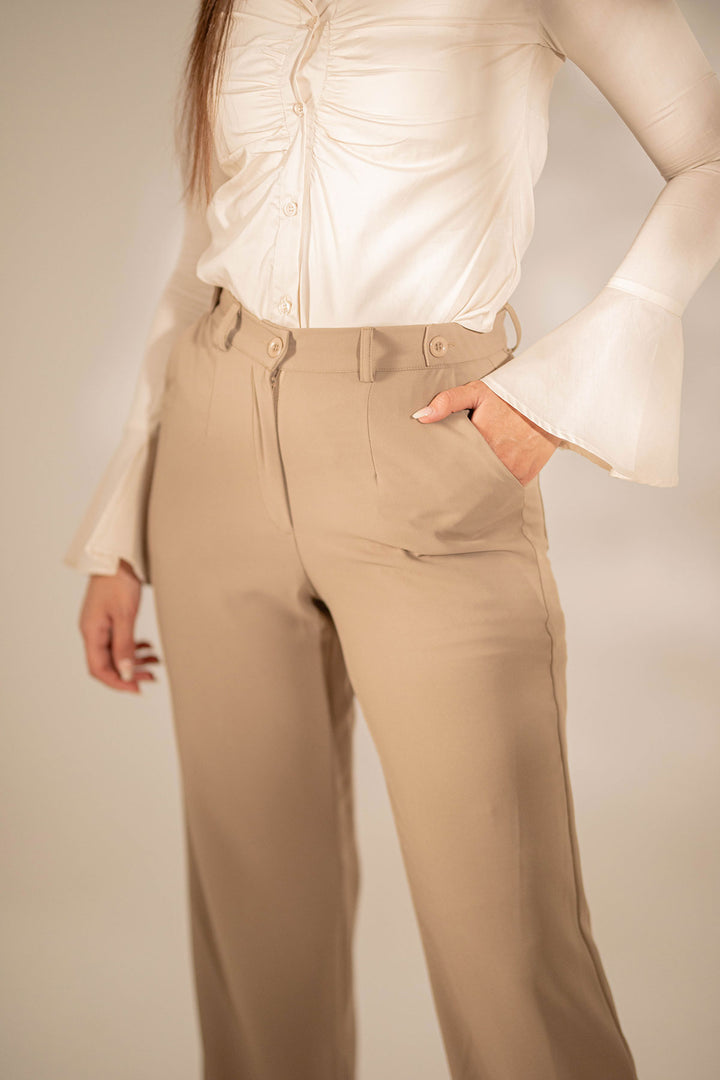 Coffe Modern Fit Pants