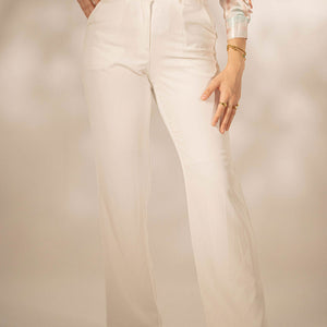 White Modern Fit Pants
