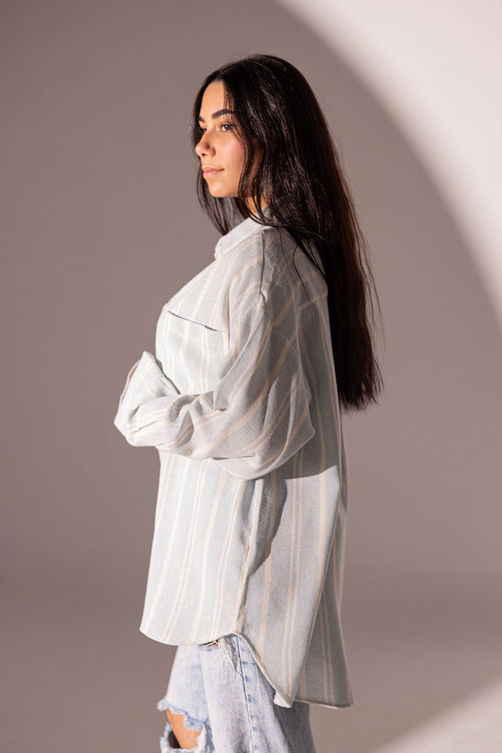 Blue Striped Autumn Shirt
